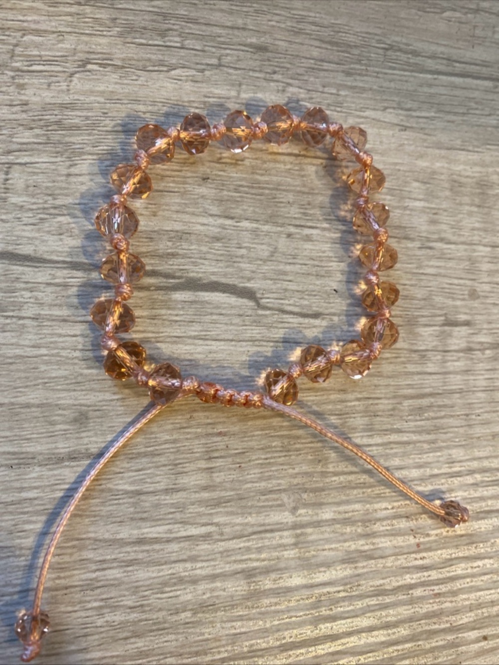 Pink Adjustable beaded bracelet
